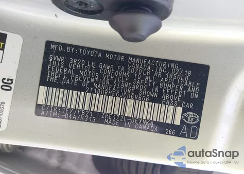 2018 Toyota Corolla Le from USA, damaged, VIN 2T1BURHE6JC068666